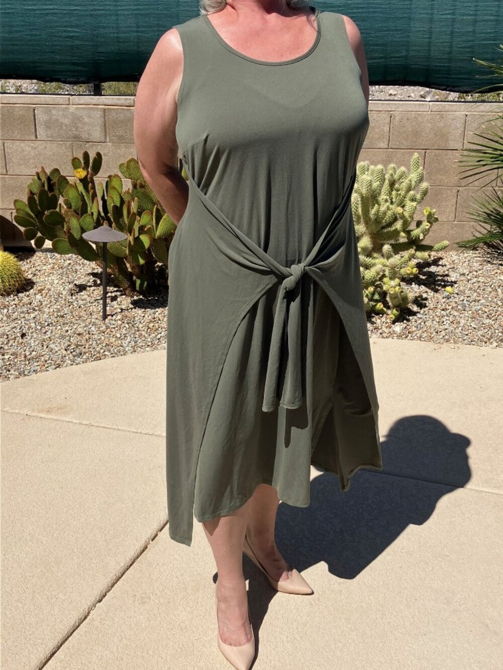 Lane Bryant Sage Green Maxi Wrap Sleeveless Dress 14-16